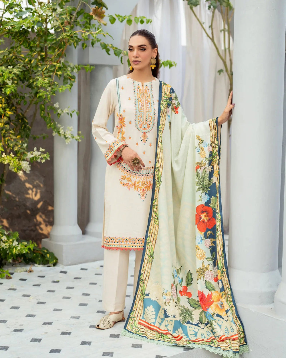 Cross Slub Khaddar 3PC | 16370 Sha Posh Textile