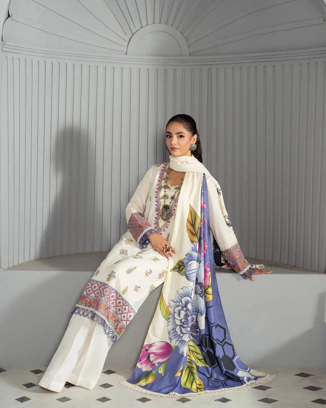 Cross Slub Khaddar 3PC | 16424 Sha Posh Textile