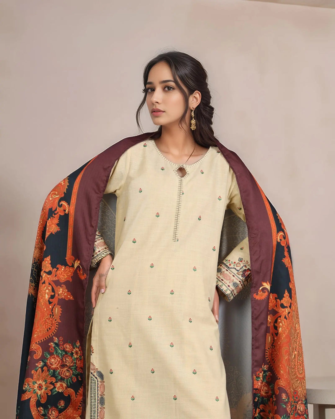 Cross Slub Khaddar 3PC | 16429 Sha Posh Textile