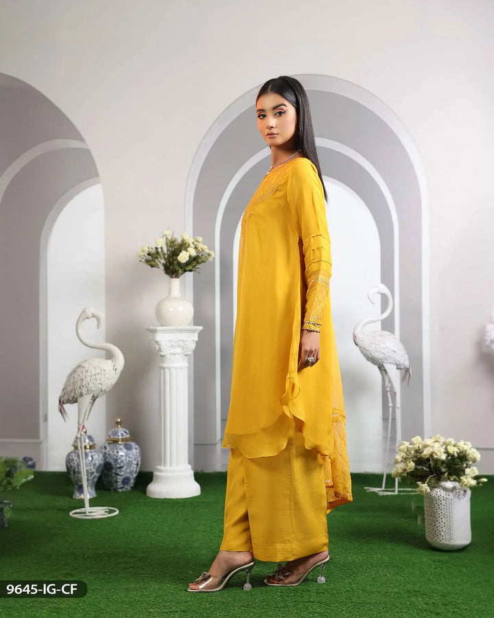 Embroidered Chiffon Suit | 9645-IG-CF - Sha Posh Textile