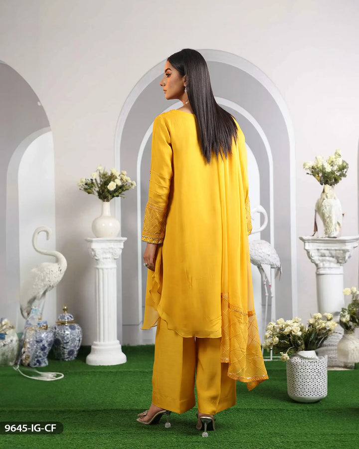 Embroidered Chiffon Suit | 9645-IG-CF - Sha Posh Textile