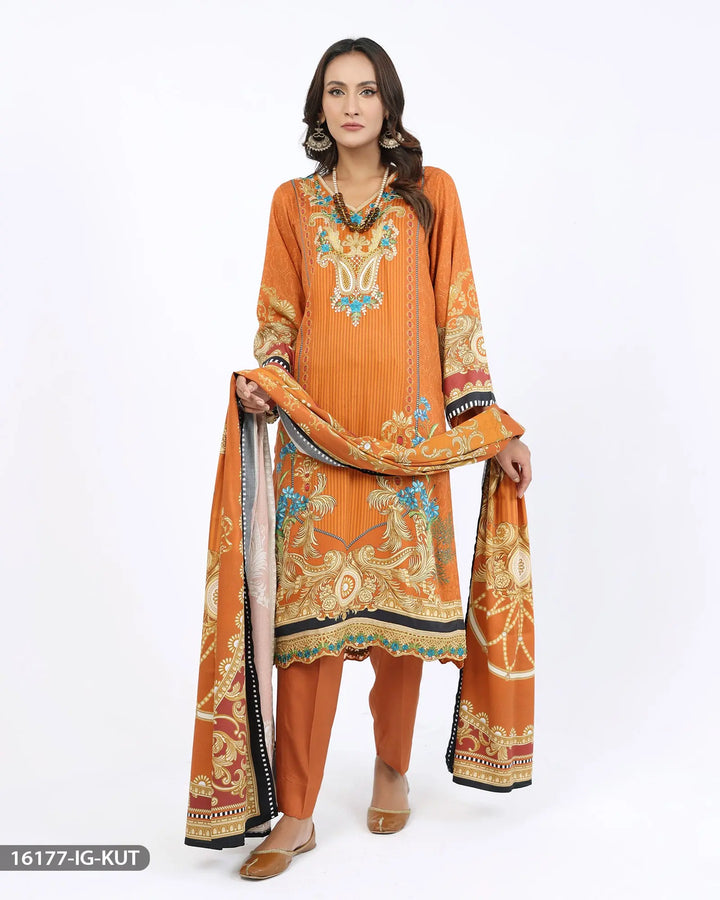 Embroidered Cotail Suit | 16177-IG-KUT Sha Posh Textile