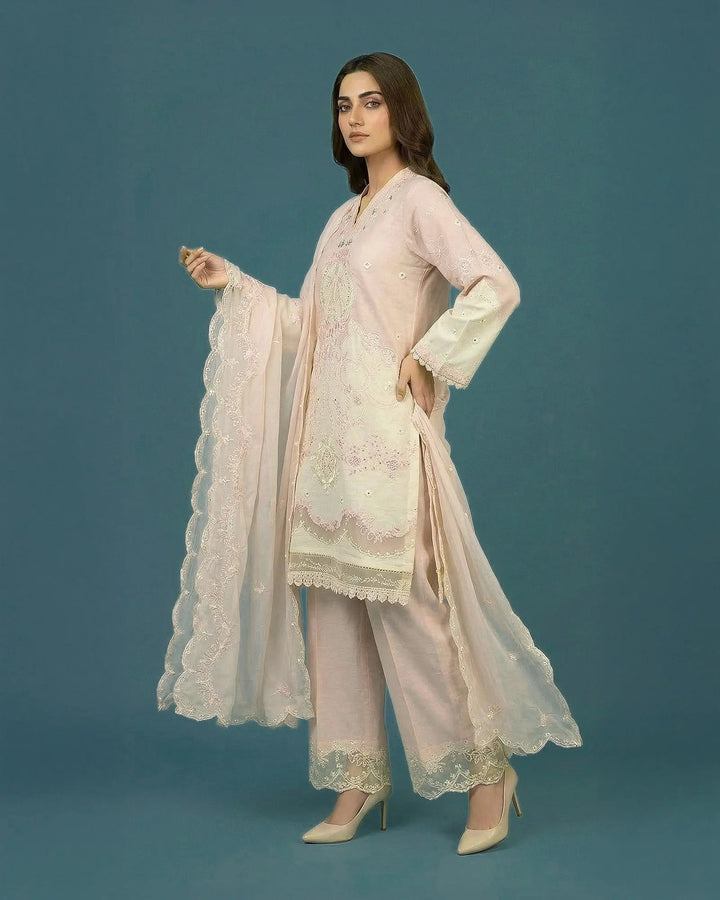 Embroidered Jacquard Cotton 3 Piece Suit for Women Sha Posh Textile