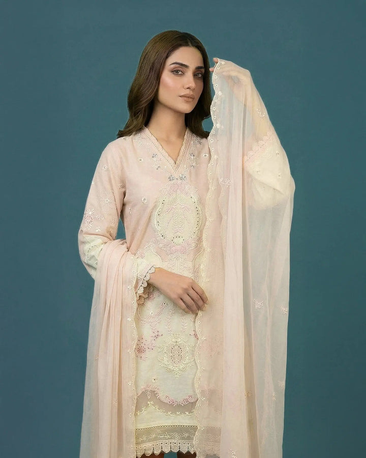Embroidered Jacquard Cotton 3 Piece Suit for Women Sha Posh Textile