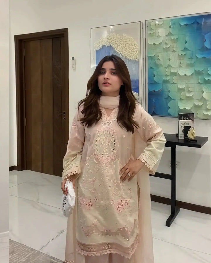 Embroidered Jacquard Cotton 3 Piece Suit for Women Sha Posh Textile