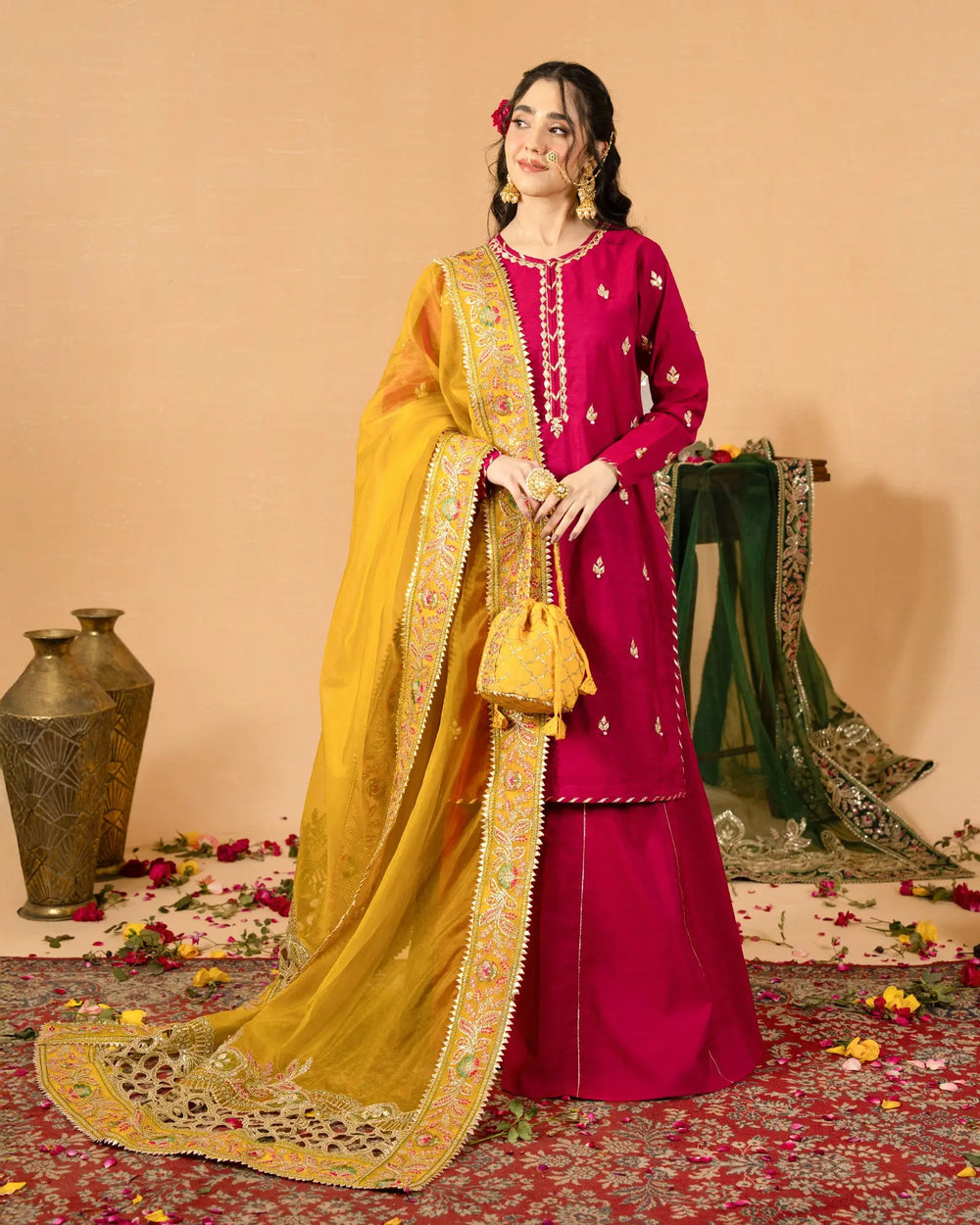 Embroidered Tissue Dupatta (Only Dupatta) | 430-AR-TSU - Sha Posh Textile