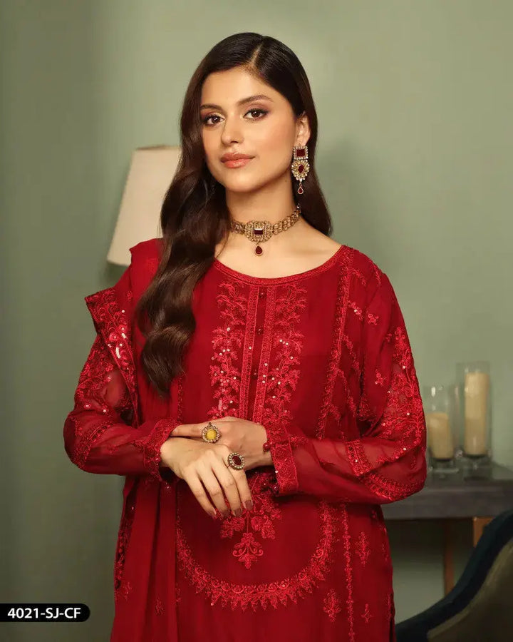 FORMAL 3PC EMBROIDERED SUIT | 4021-SJ-CF ShaPosh Textile