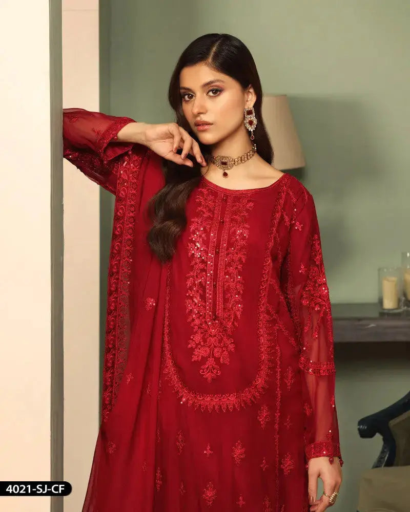 FORMAL 3PC EMBROIDERED SUIT | 4021-SJ-CF ShaPosh Textile