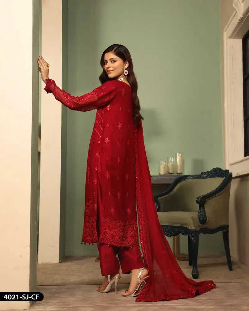 FORMAL 3PC EMBROIDERED SUIT | 4021-SJ-CF ShaPosh Textile