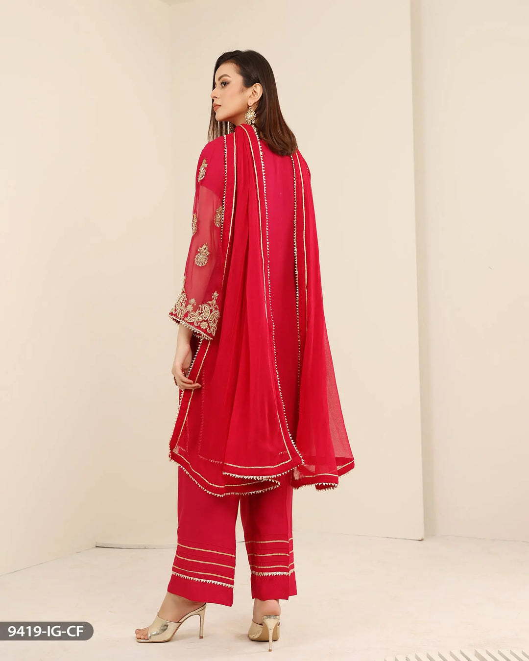 FORMAL 3PC EMBROIDERED SUIT | 9419-IG-CF Sha Posh Textile