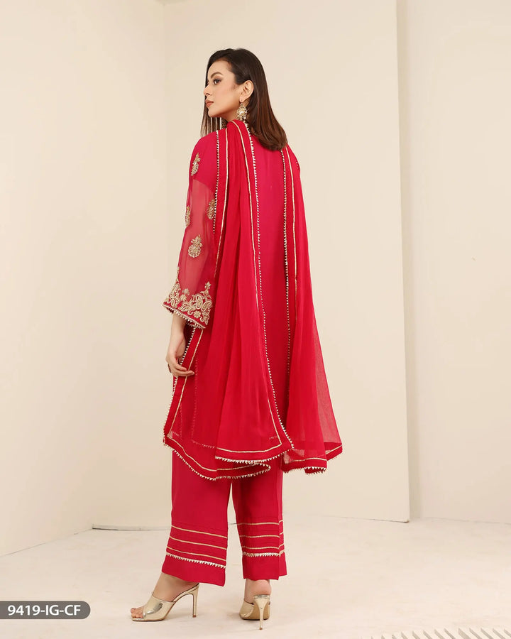 FORMAL 3PC EMBROIDERED SUIT | 9419-IG-CF Sha Posh Textile