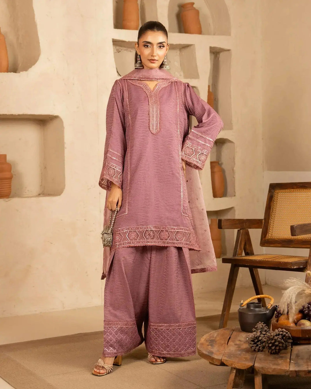 Jacquard Cotton Viscose 3PC | 17452 Sha Posh Textile