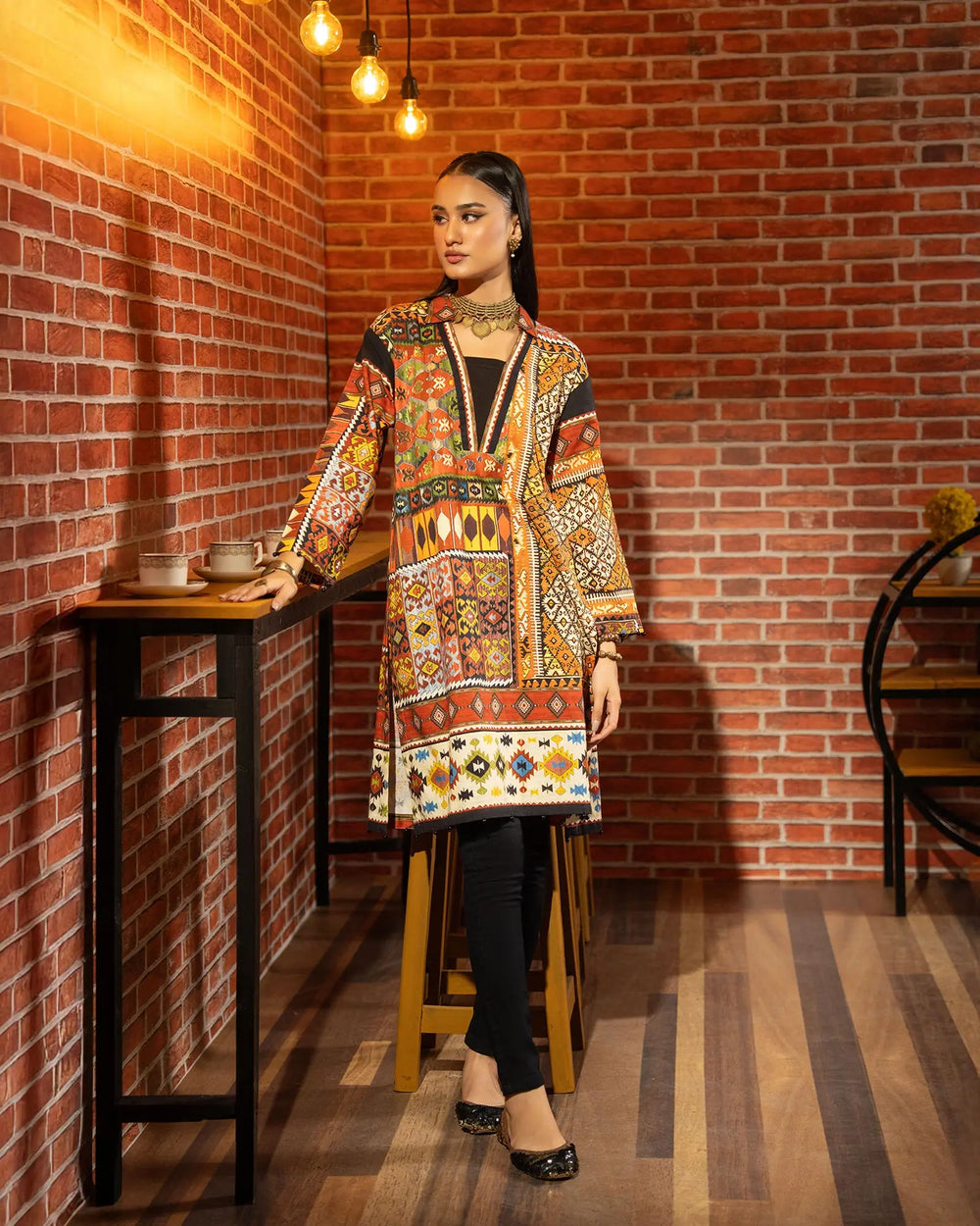 Khaddar Printed Shirt | 16344-IG-KD - Sha Posh Textile