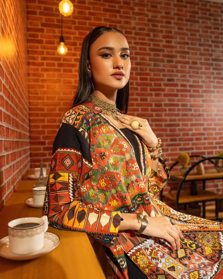 Khaddar Printed Shirt | 16344-IG-KD - Sha Posh Textile