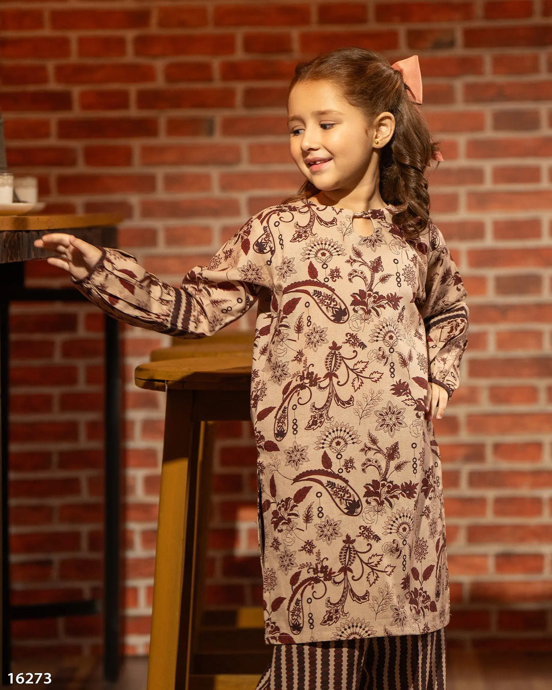 Kids 2 Piece Khaddar Suit Stitched | 16273-IG-KD - Sha Posh Textile