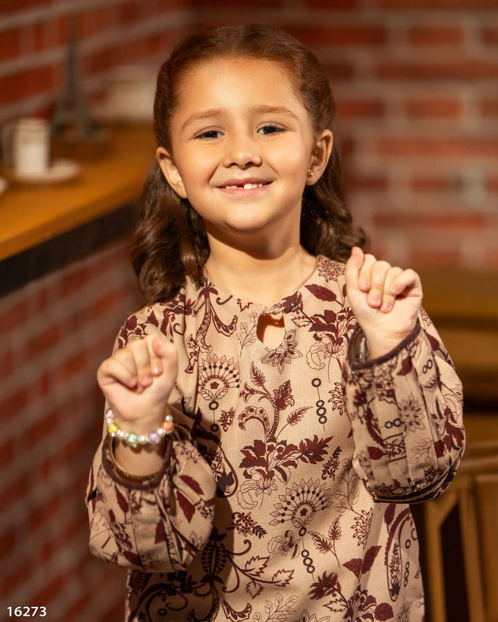 Kids 2 Piece Khaddar Suit Stitched | 16273-IG-KD - Sha Posh Textile