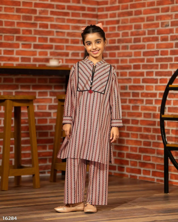 Kids 2 Piece Khaddar Suit Stitched | 16284-IG-KD Sha Posh Textile