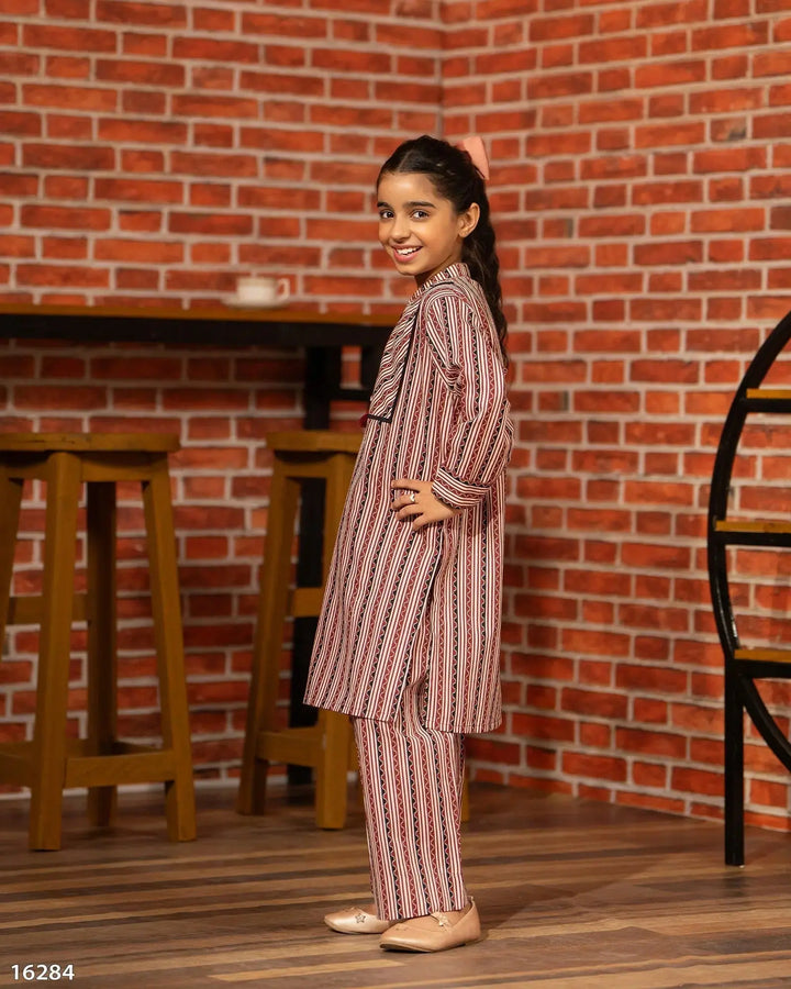 Kids 2 Piece Khaddar Suit Stitched | 16284-IG-KD Sha Posh Textile