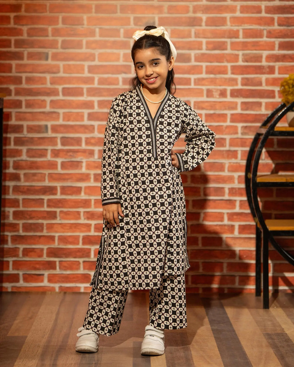 Kids 2 Piece Khaddar Suit Stitched | 16287-IG-KD - Sha Posh Textile