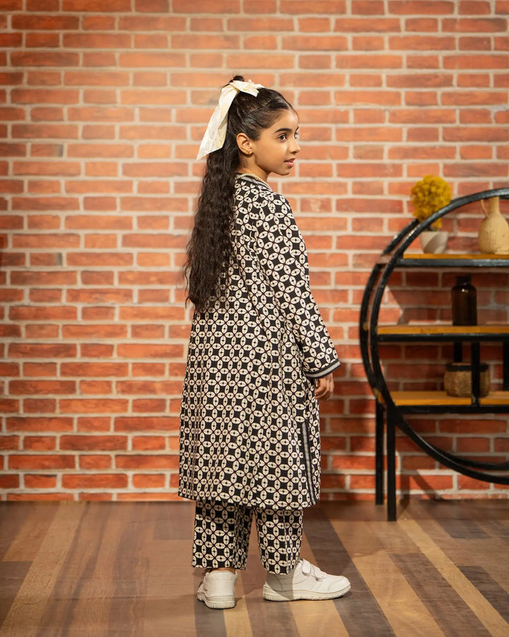 Kids 2 Piece Khaddar Suit Stitched | 16287-IG-KD - Sha Posh Textile