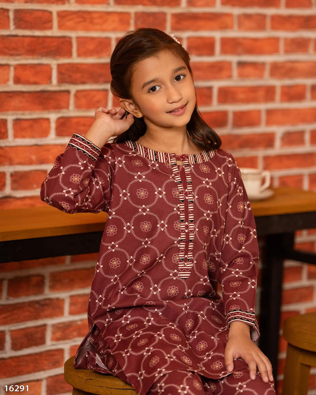 Kids 2 Piece Khaddar Suit Stitched | 16291-IG-KD Sha Posh Textile