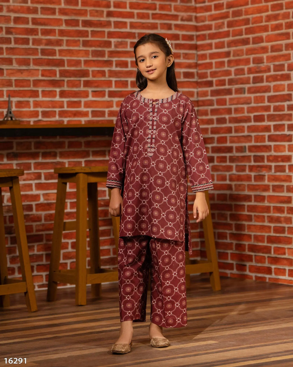 Kids 2 Piece Khaddar Suit Stitched | 16291-IG-KD Sha Posh Textile