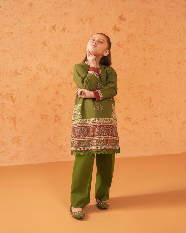 Kids 2 Piece Khaddar Suit Stitched | 16318-IG-KD Sha Posh Textile
