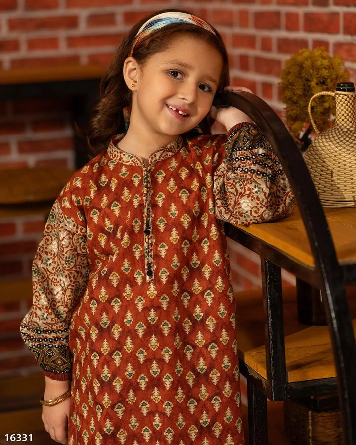 Kids 2 Piece Khaddar Suit Stitched | 16331-IG-KD Sha Posh Textile