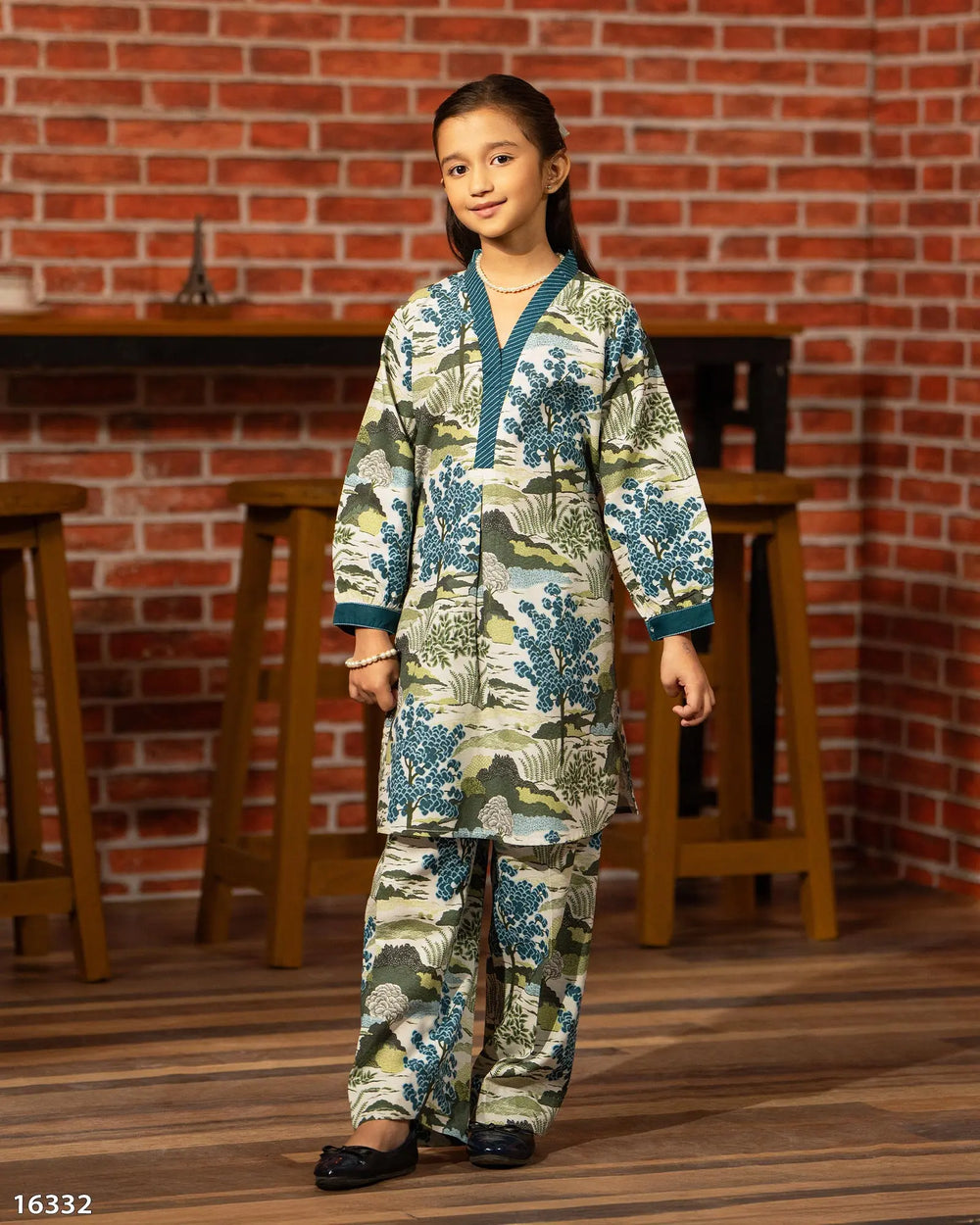Kids 2 Piece Khaddar Suit Stitched  | 16332-IG-KD Sha Posh Textile