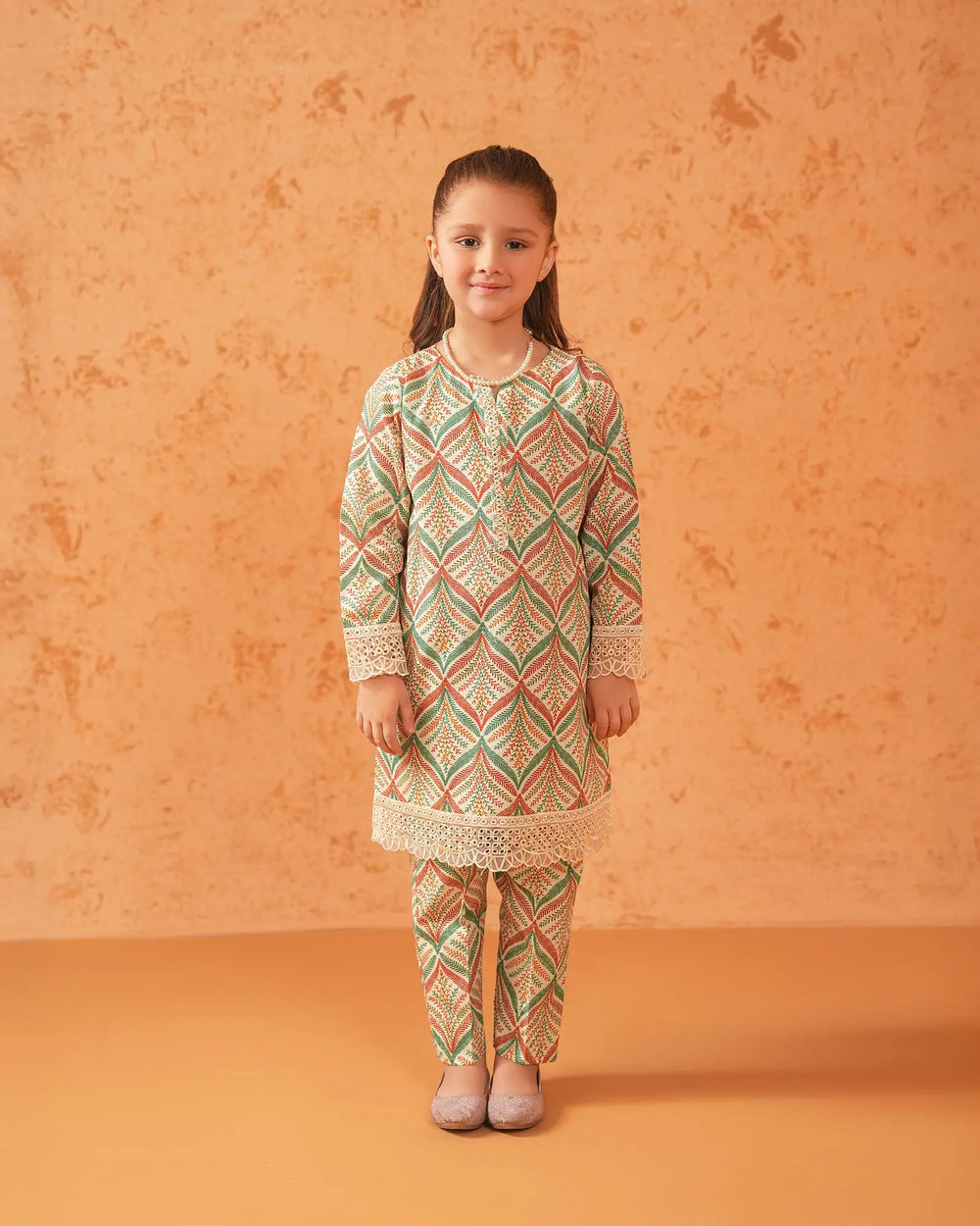 Kids 2 Piece Khaddar Suit Stitched | 36058-FU-KD Sha Posh Textile