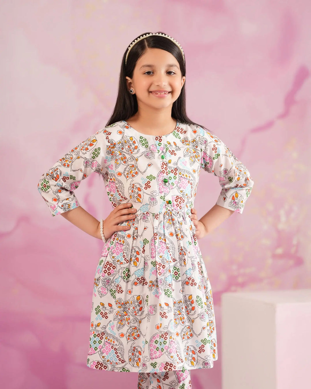 Kids 2-Piece Ready-to-Wear Cambric Cotton Suit | 36072-FU-K.CT Sha Posh Textile