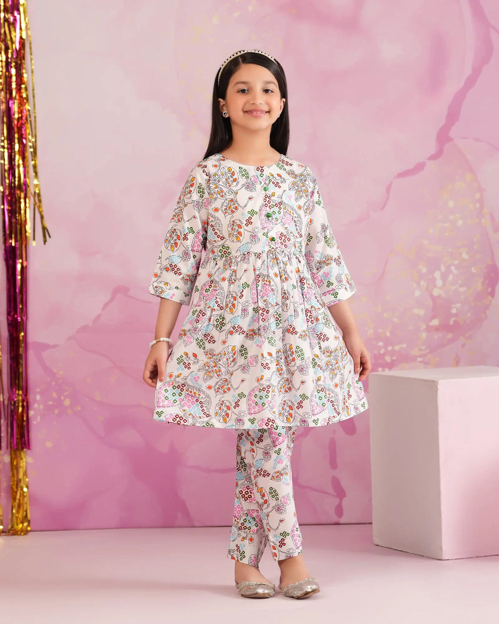 Kids 2-Piece Ready-to-Wear Cambric Cotton Suit | 36072-FU-K.CT Sha Posh Textile