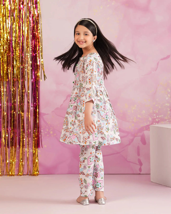 Kids 2-Piece Ready-to-Wear Cambric Cotton Suit | 36072-FU-K.CT Sha Posh Textile