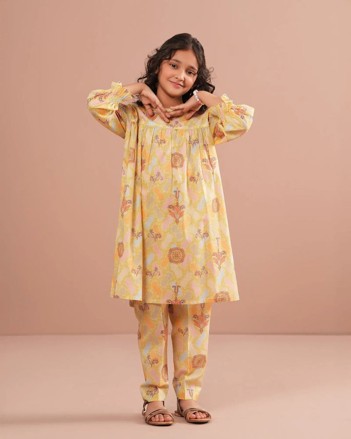 Kids 2-Piece Ready-to-Wear Cotton Frock | 17287-IG-CT Sha Posh Textile