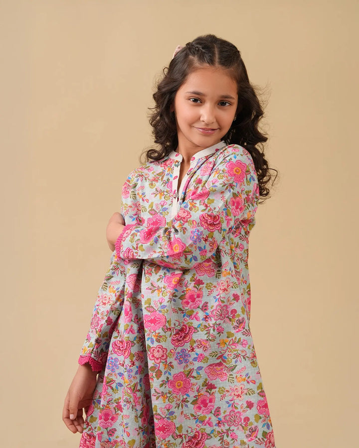 Kids 2-Piece Ready-to-Wear Lawn Frock | 17264-IG-LWN Sha Posh Textile