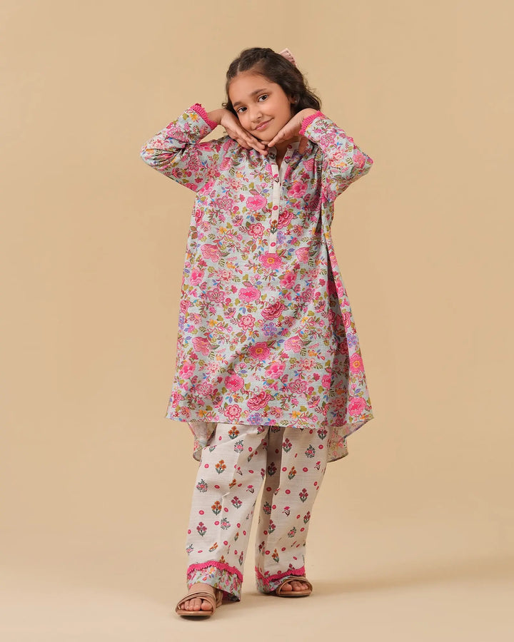 Kids 2-Piece Ready-to-Wear Lawn Frock | 17264-IG-LWN Sha Posh Textile