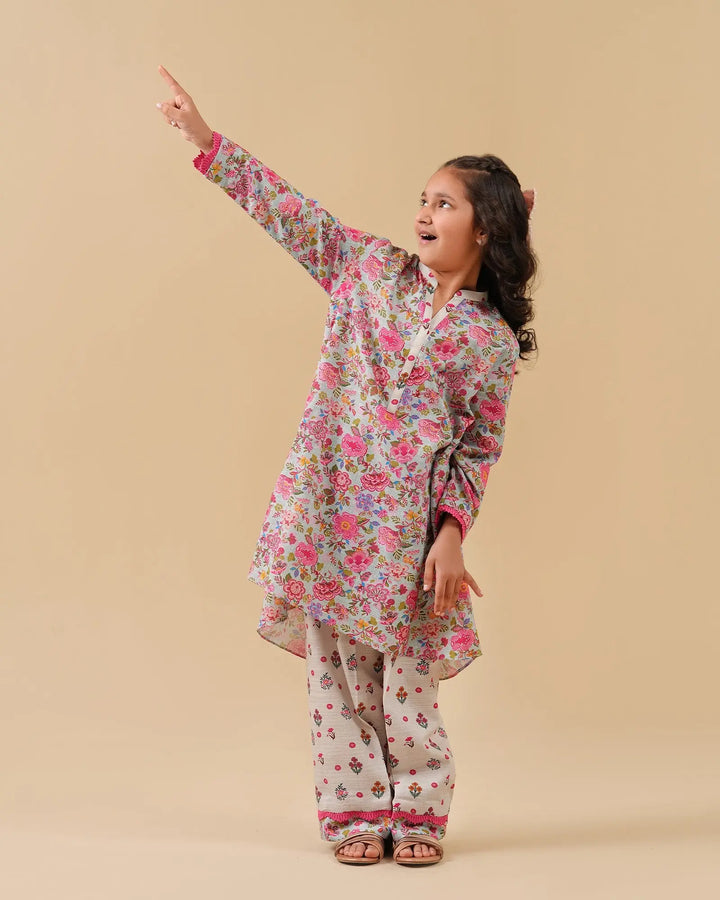 Kids 2-Piece Ready-to-Wear Lawn Frock | 17264-IG-LWN Sha Posh Textile