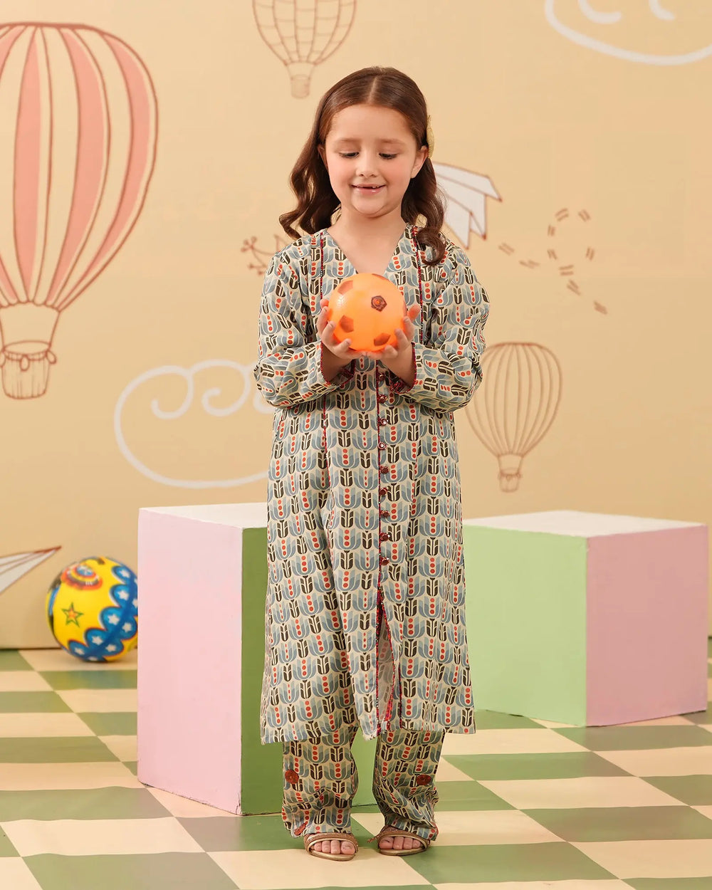 Kids 2-Piece Ready-to-Wear Lawn Frock | 17304-IG-LWN Sha Posh Textile