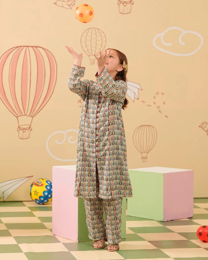Kids 2-Piece Ready-to-Wear Lawn Frock | 17304-IG-LWN Sha Posh Textile