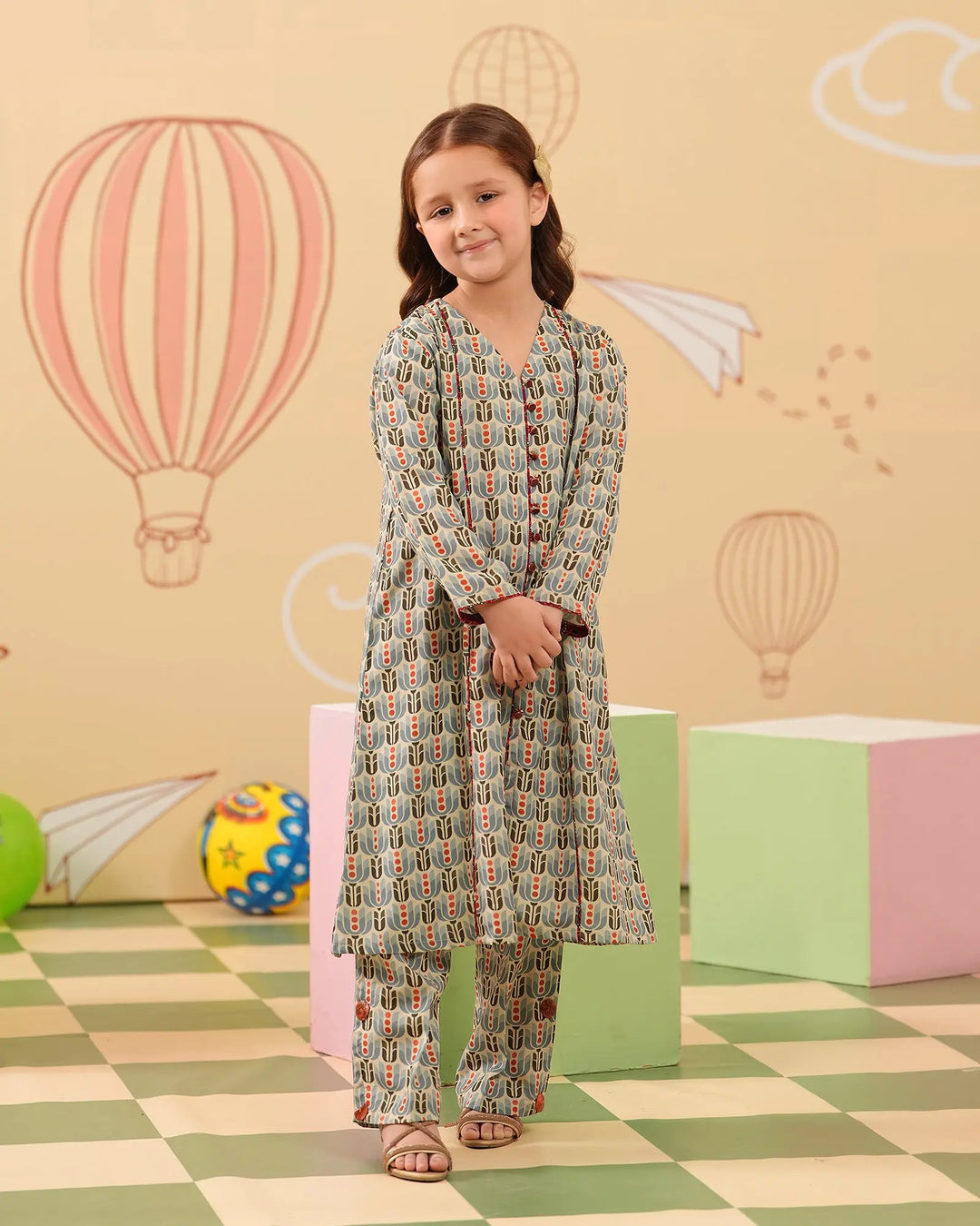 Kids 2-Piece Ready-to-Wear Lawn Frock | 17304-IG-LWN Sha Posh Textile