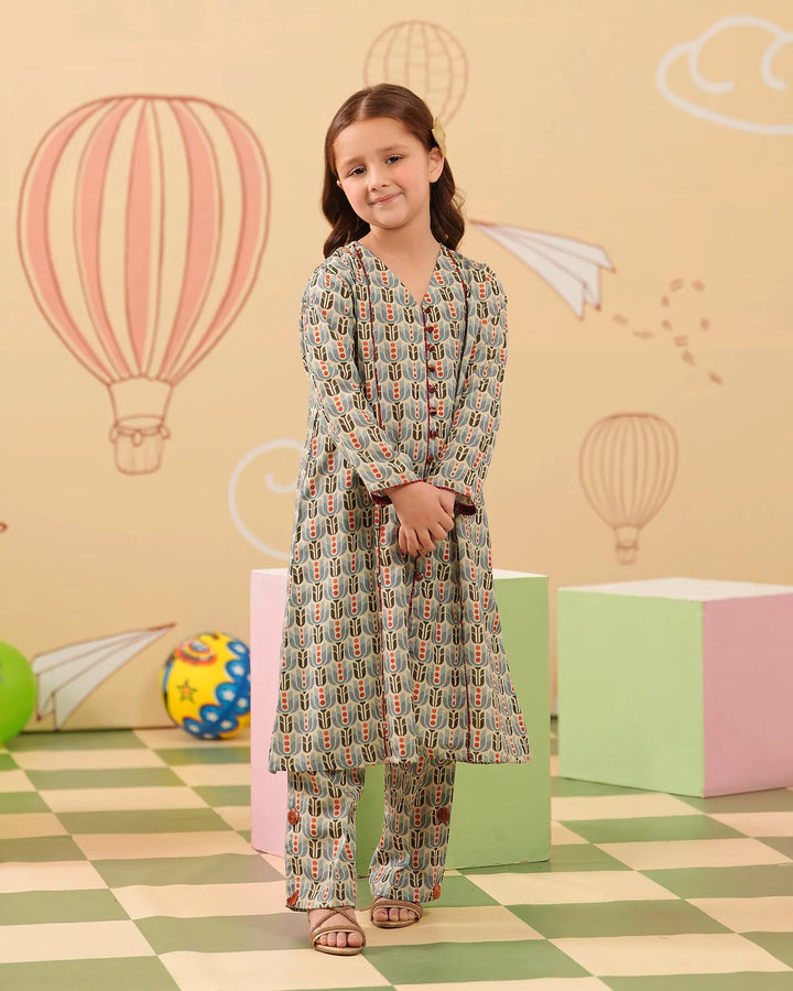 Kids 2-Piece Ready-to-Wear Lawn Frock | 17304-IG-LWN Sha Posh Textile