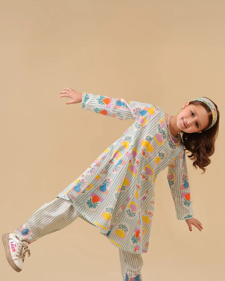Kids 2-Piece Ready-to-Wear Lawn Frock | 17309-IG-LWN Sha Posh Textile