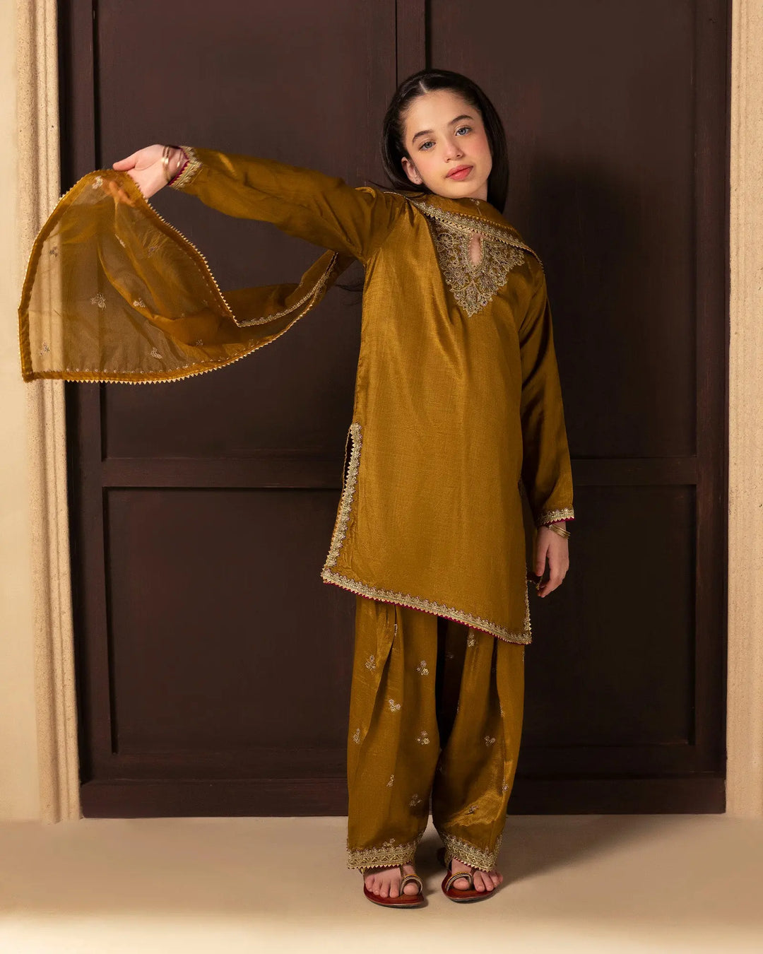 Kids 3 Pcs D Fine Raw Silk | C9808 Sha Posh Textile