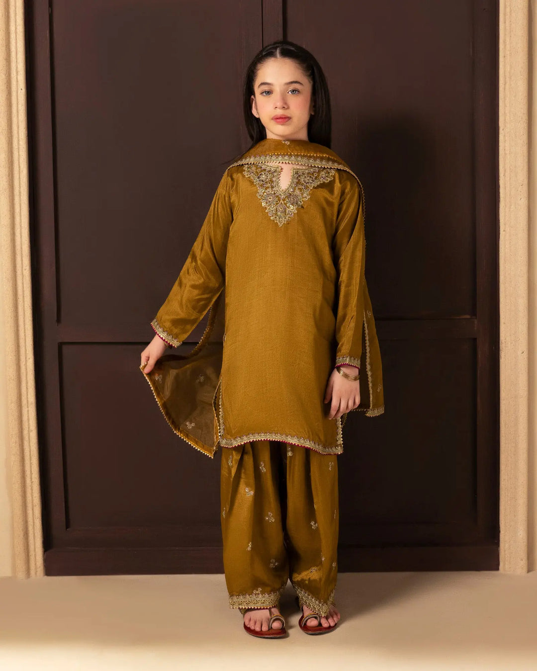 Kids 3 Pcs D Fine Raw Silk | C9808 Sha Posh Textile
