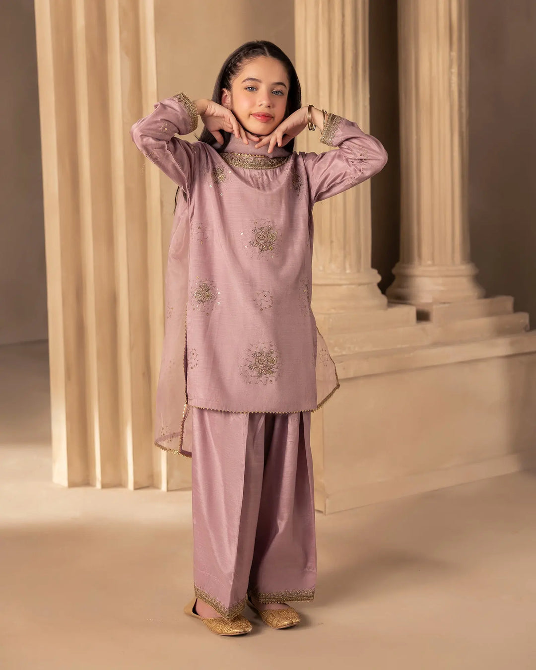Kids 3 Pcs D Fine Raw Silk | C9820