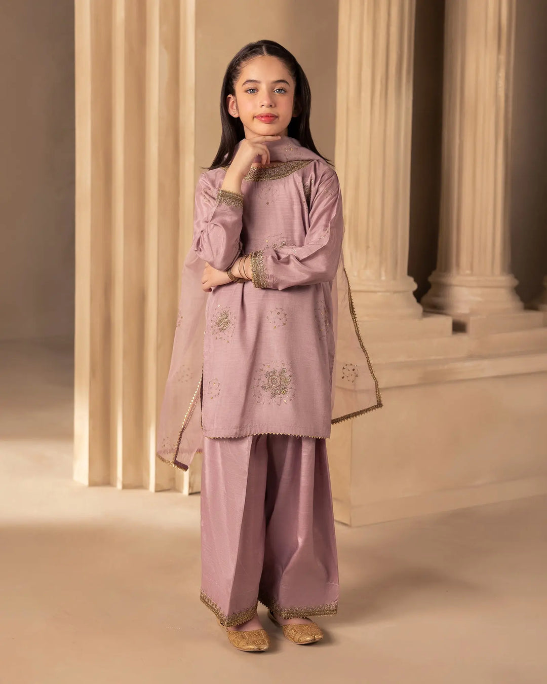 Kids 3 Pcs D Fine Raw Silk | C9820