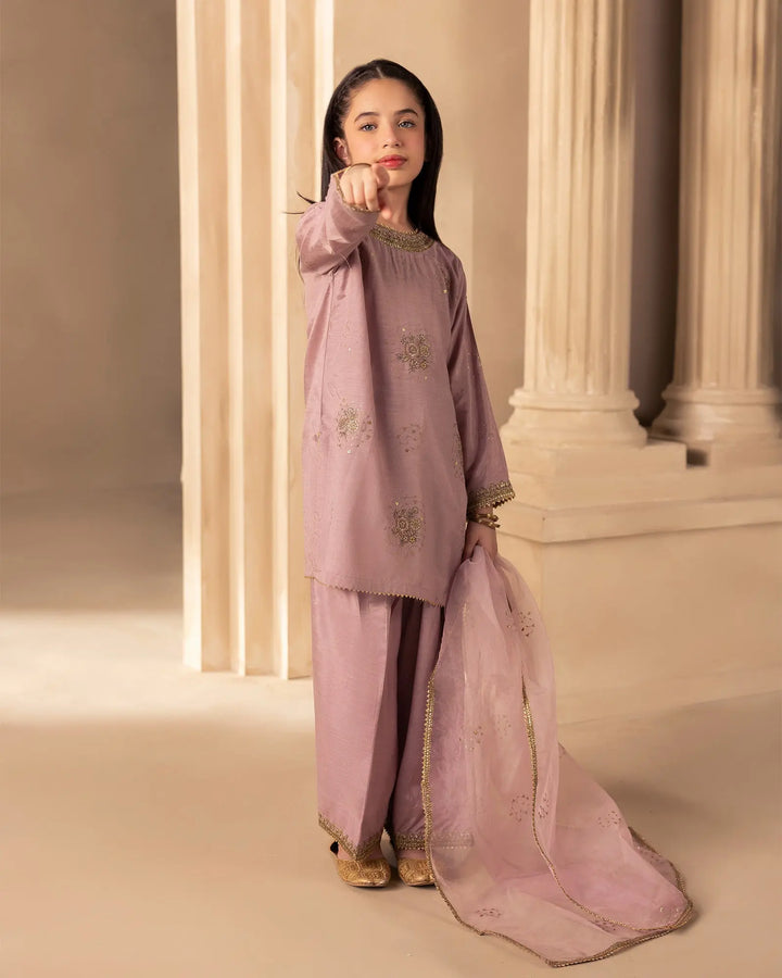 Kids 3 Pcs D Fine Raw Silk | C9820