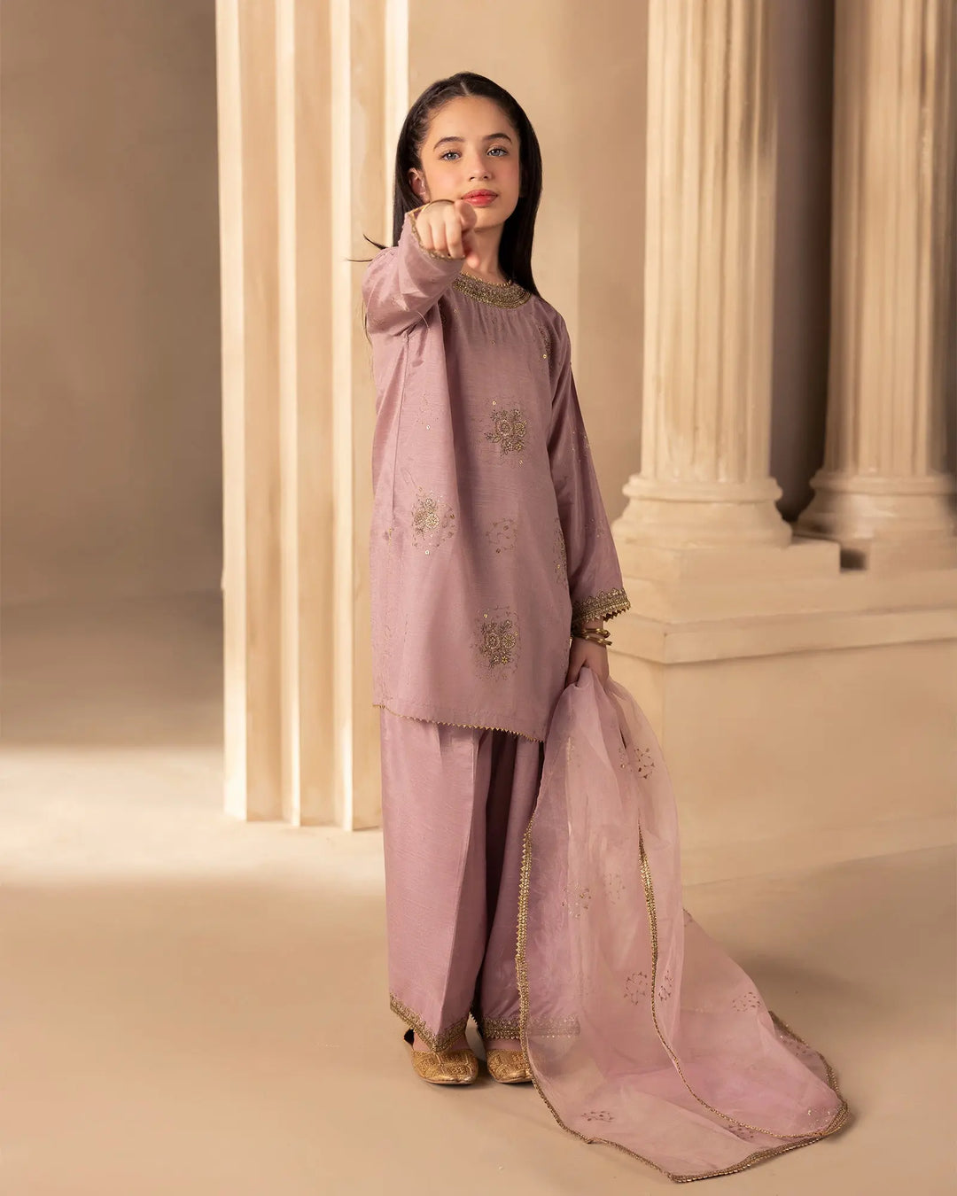 Kids 3 Pcs D Fine Raw Silk | C9820