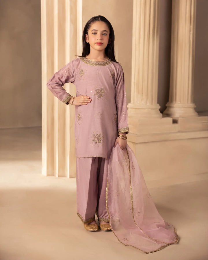 Kids 3 Pcs D Fine Raw Silk | C9820
