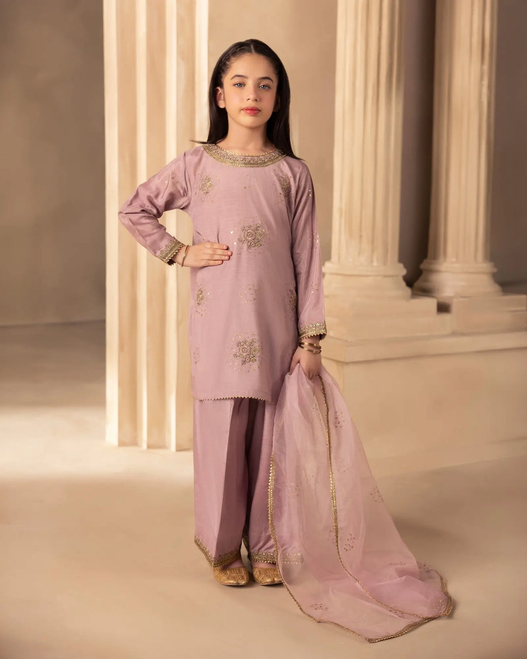 Kids 3 Pcs D Fine Raw Silk | C9820